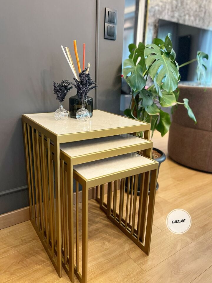 3'lü Seramik Ferra (Krem Rengi)