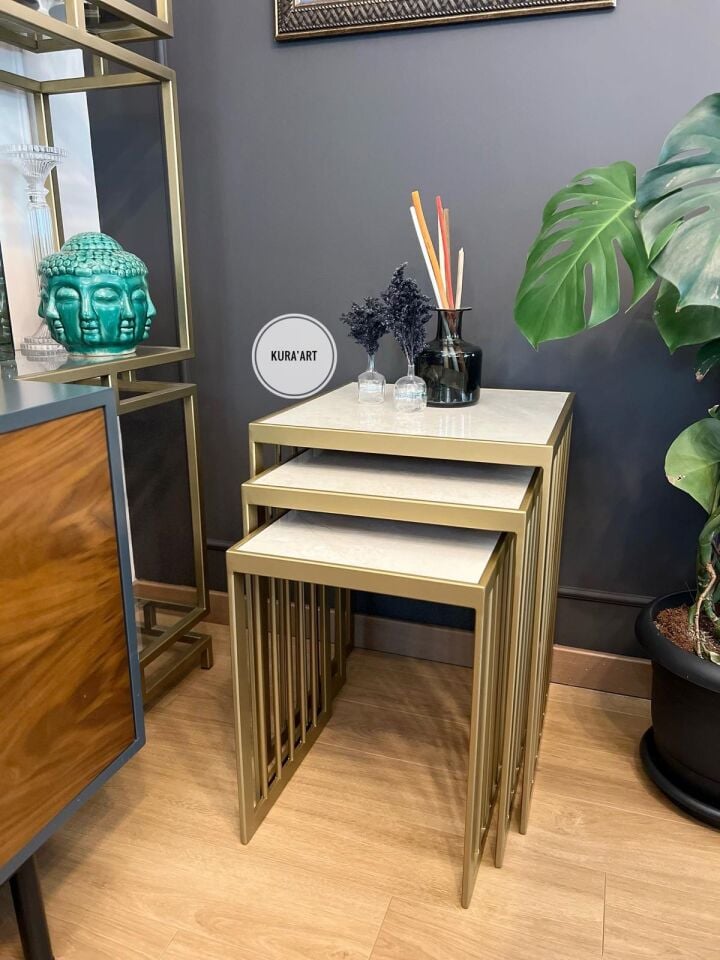 3'lü Seramik Ferra (Krem Rengi)