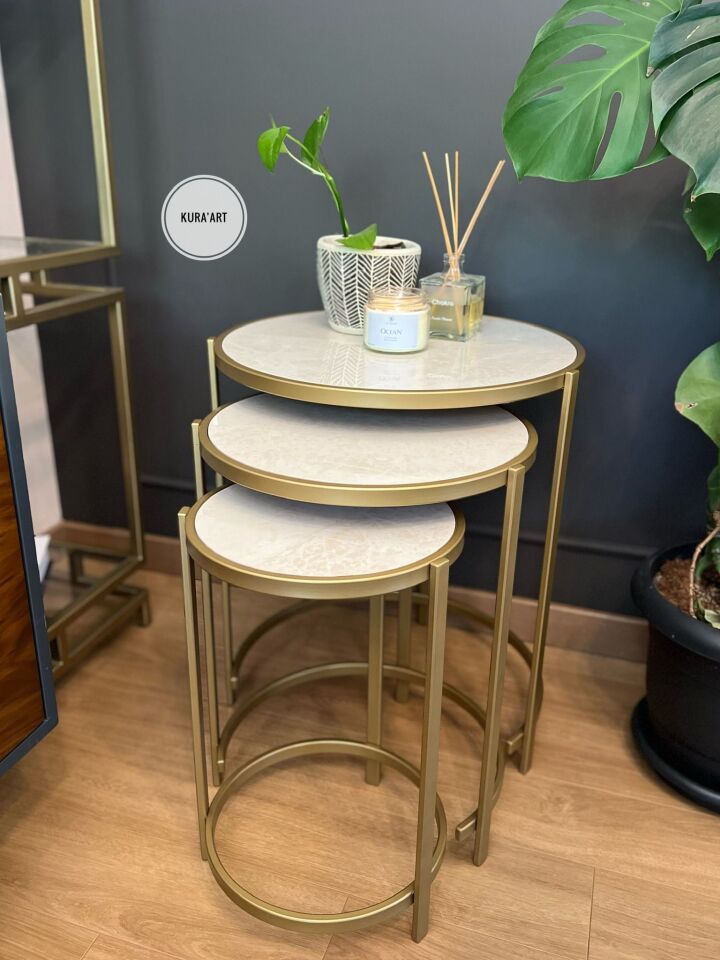 3'lü Seramik Triara Sehpa