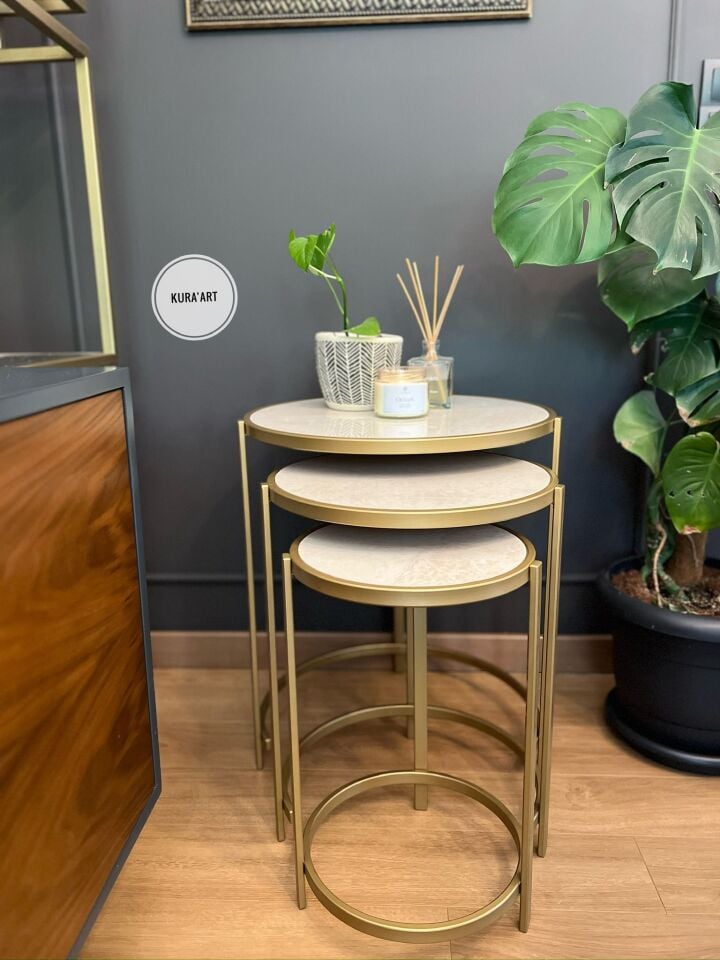 3'lü Seramik Triara Sehpa