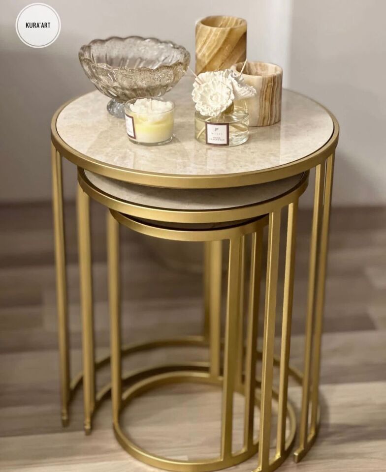 3'lü Seramik Take Sehpa