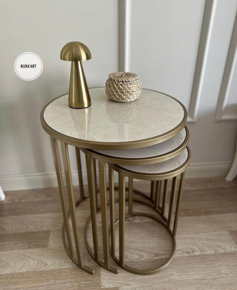 3'lü Seramik Take Sehpa