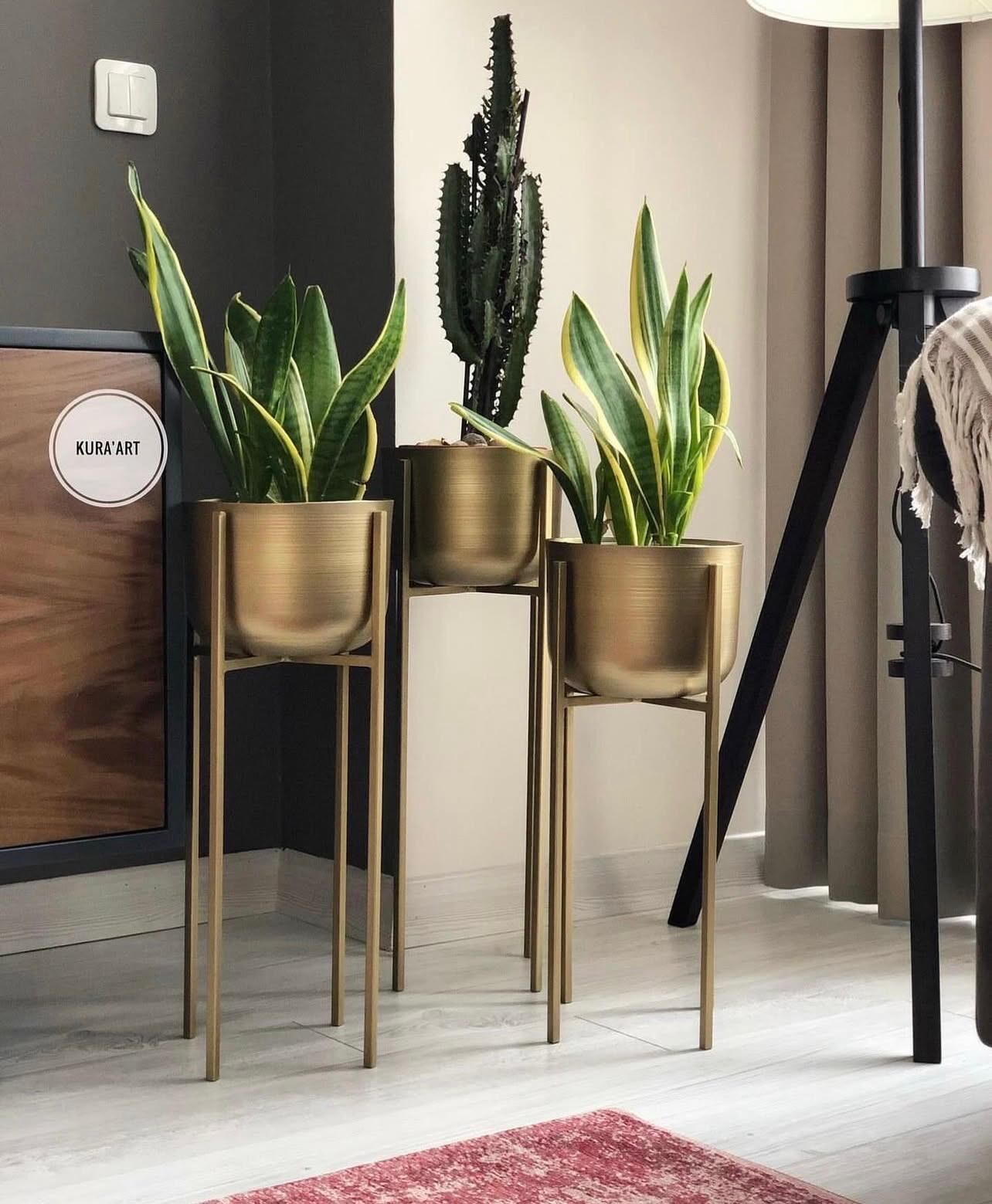 3'lü Dekor Saksı ( Pirinç Eskitme )