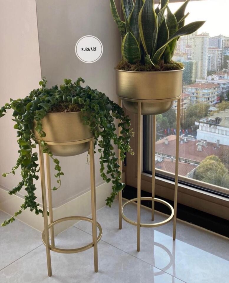 2'li Craft Saksı ( Pirinç Eskitme )