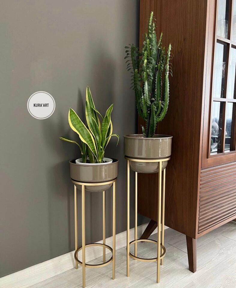 2'li Craft Saksı ( Parlak Vizon )