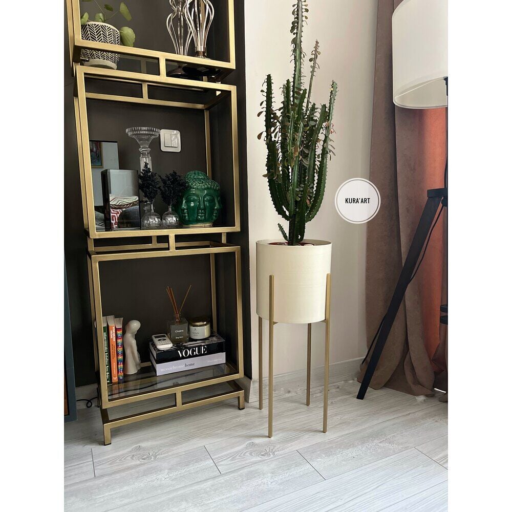 Delüxe Dekor Saksı ( Krem )