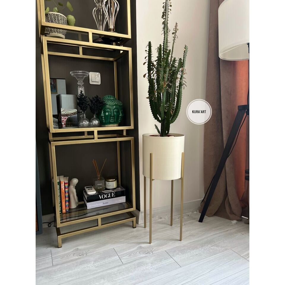 Delüxe Dekor Saksı ( Krem )